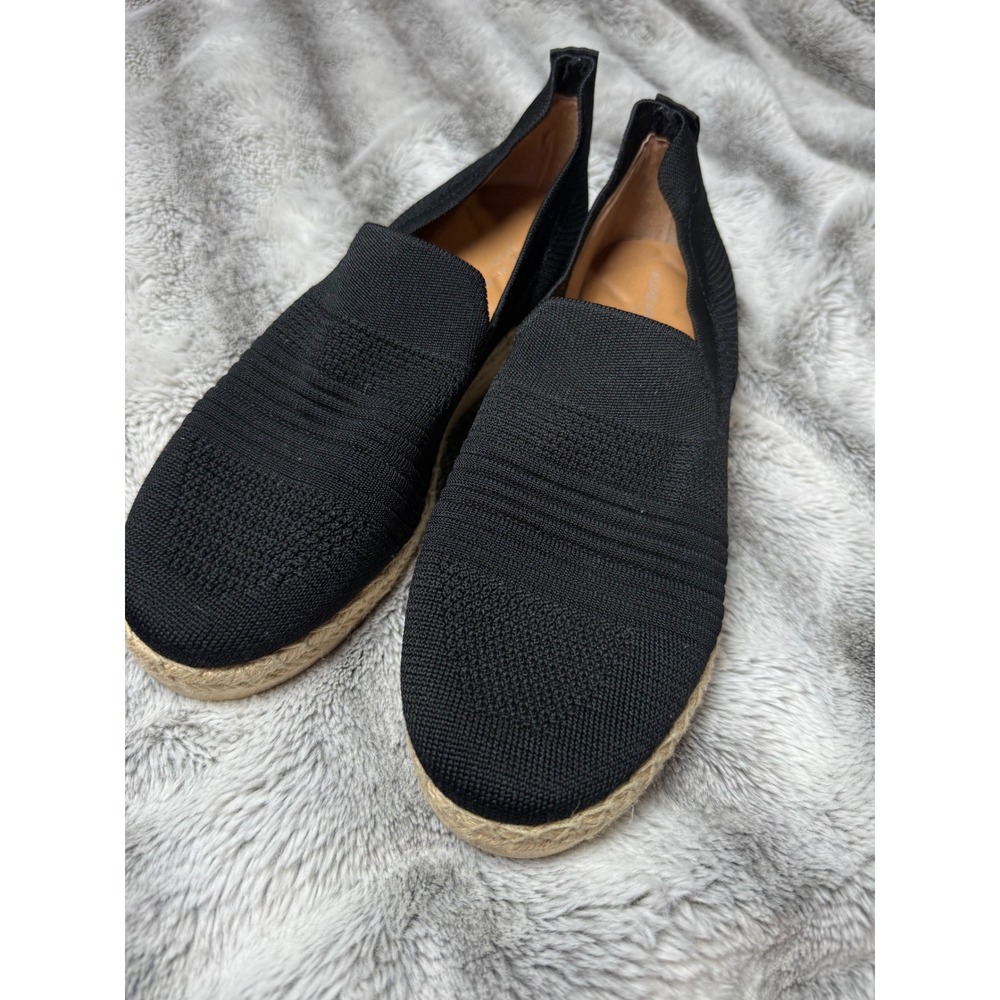 Adrienne‎ Vittadini Sport Niko Black Knit Espadrille Slip On Flats Womens 9M